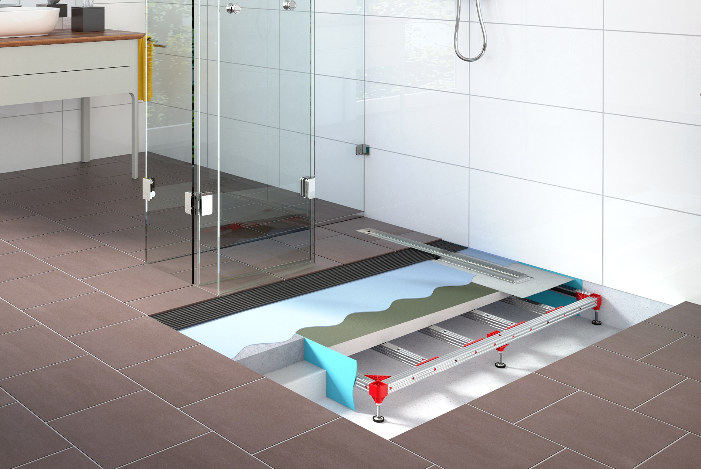 TersoWall Power: Wand-Duschrinne mit Pumpe | Haustec