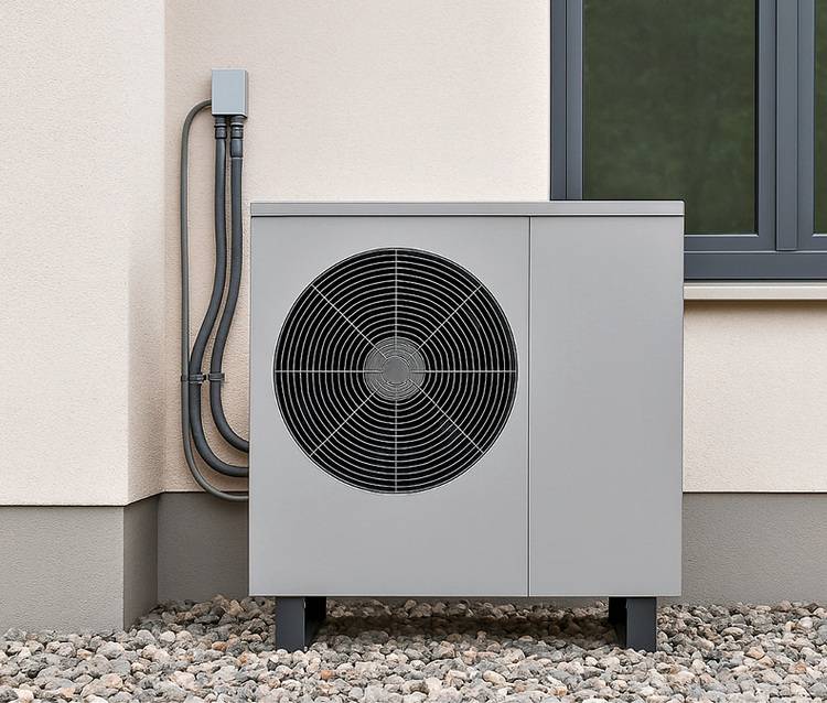 Gerne! Hier ist ein optimierter, fachlich präziser ALT-Text für das beschriebene Bild im Kontext von haustec.de und der Zielgruppe: Neue ALT-Text-Version: „Wärmepumpen-Außengerät zur effizienten Gebäudebeheizung, installiert auf einem Kiesfundament neben einer modernen Wohnimmobilie.“ Begründung: Der Text nennt die entscheidenden technischen Begriffe (Wärmepumpen-Außengerät, Gebäudebeheizung), fasst den Anwendungszweck für die Fachzielgruppe zusammen und bleibt dabei sachlich. Optional könnte man – falls das Bild mehr Details zulässt – noch spezifischer sein (z. B. mit Hersteller oder Leistungsklasse), aber so bleibt es thematisch optimal und barrierefrei.