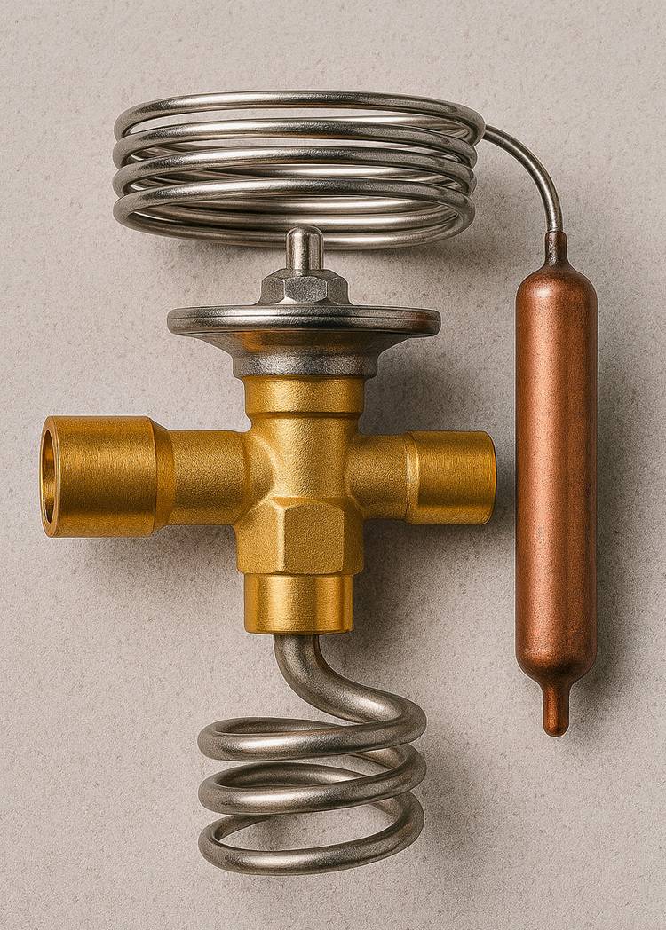 Optimierter ALT-Text für haustec.de: „Vorinstalliertes Messingventil mit gewendeltem Kupferrohr und zylindrischem Wärmetauscher–Komponenten einer Heizungs- oder Kälteanlage für den Gebäudetechnikbereich, ausgebreitet zur Ansicht auf hellem Untergrund.“ Begründung: Dieser Text beschreibt nicht nur die abgebildeten Bauteile präzise, sondern stellt auch klar den Bezug zur Zielgruppe (Sanitär/Heizung/Klima) und dem fachlichen Anwendungskontext her. So profitieren Entscheider, Planer und Techniker gleichermaßen von der Bildbeschreibung.