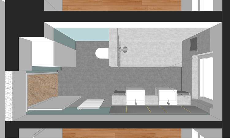 Gerne, hier ist ein präziser, themenrelevanter Alt-Text für das beschriebene Bild - optimiert für die Zielgruppe von haustec.de: "Grundriss eines modern ausgestatteten Badezimmers mit bodengleicher Dusche, wandhängendem WC, Doppelwaschtisch und großem Fenster; deutlich sichtbare technische Installationen für Sanitär und moderne Gebäudetechnik." Begründung: Dieser Text beschreibt nicht nur objektiv den Bildinhalt aus Sicht der Gebäudetechnik (z. B. bodengleiche Dusche für Barrierefreiheit, technische Installationen), sondern greift auch Begriffe auf, die in der Branche gebräuchlich sind. Damit ist der Alt-Text kurz, zugänglich und gleichzeitig relevant für Entscheider und Fachanwender aus Sanitär-, Heizungs- und Gebäudetechnik.