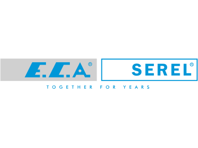 E.C.A. und SEREL Logos nebeneinander, darunter Slogan "TOGETHER FOR YEARS" - Symbolbild für langjährige Partnerschaft in der Gebäudetechnikbranche.