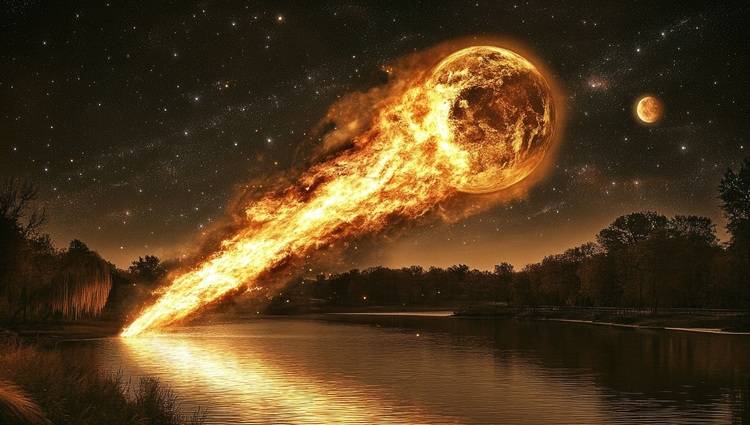 Simuliertes Beispielbild: Symbolische Darstellung innovativer Technologien und Energieeffizienz in der Gebäudetechnik anhand eines dynamischen Lichteffekts über Wasser.