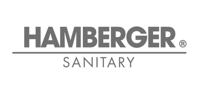 Firmenlogo von HAMBERGER SANITARY mit grauer Schrift und Trennlinie, Anbieter für Sanitärtechnik im Bereich Gebäudeausrüstung und TGA.