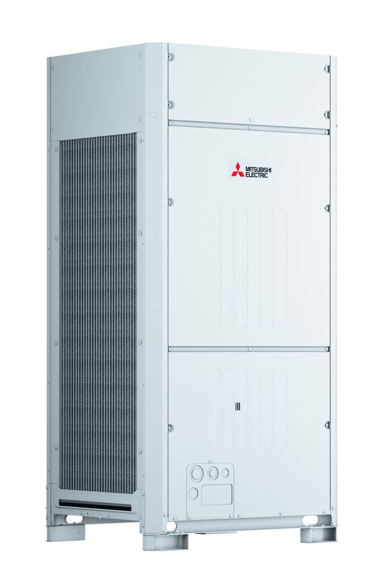 Mitsubishi Electric Außengerät für HLK-Anwendungen, geeignet für energieeffiziente Gebäudetechniklösungen im Gewerbe- und Objektbereich.