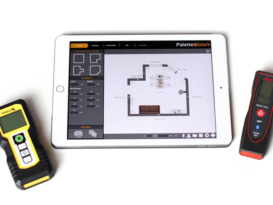 Palette CAD: Tablet-App für Laser-Aufmaße Palette CAD: Tablet-App für Laser-Aufmaße