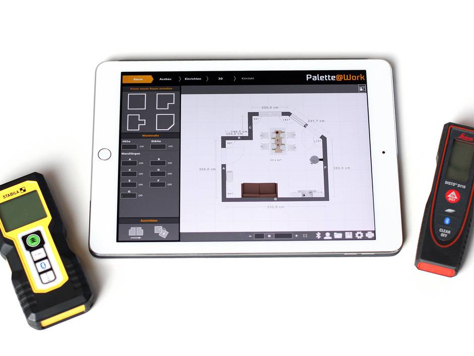 Palette CAD: Tablet-App für Laser-Aufmaße