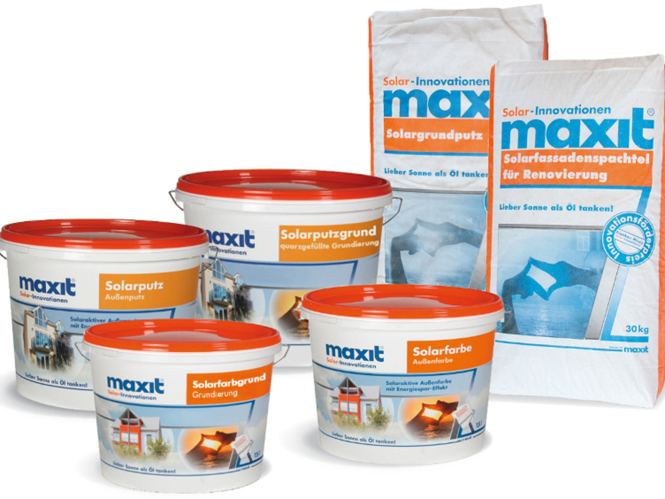 Maxit: Solarfarben und Solarputze sollen Energie sparen helfen Maxit: Solarfarben und Solarputze sollen Energie sparen helfen