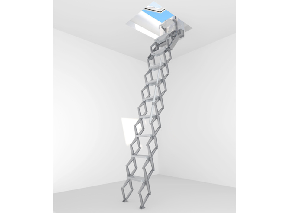 Clevere Kombination aus Scherentreppe und Dachoberlicht Clevere Kombination aus Scherentreppe und Dachoberlicht