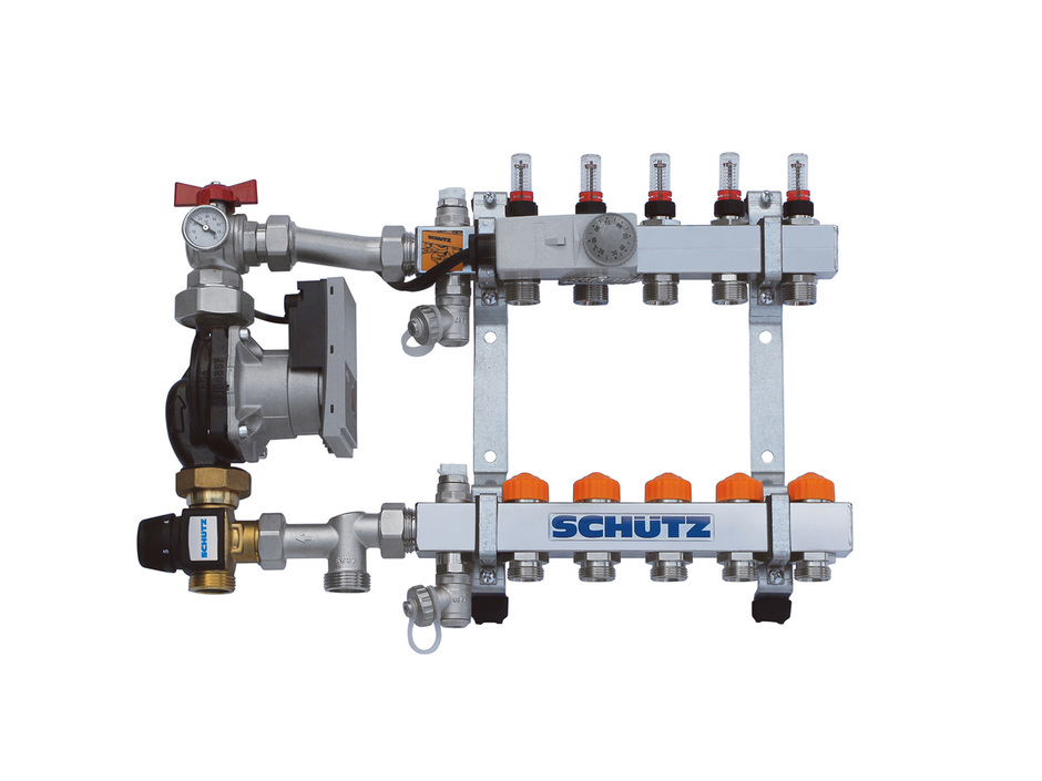 Fußbodenheizung: Neue Verteiler-Regelstation von Schütz Fußbodenheizung: Neue Verteiler-Regelstation von Schütz