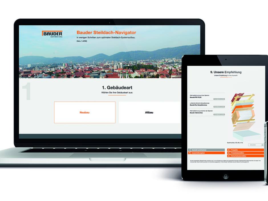 Mit dem Bauder-Steildach-Navigator zur optimalen Dämmlösung