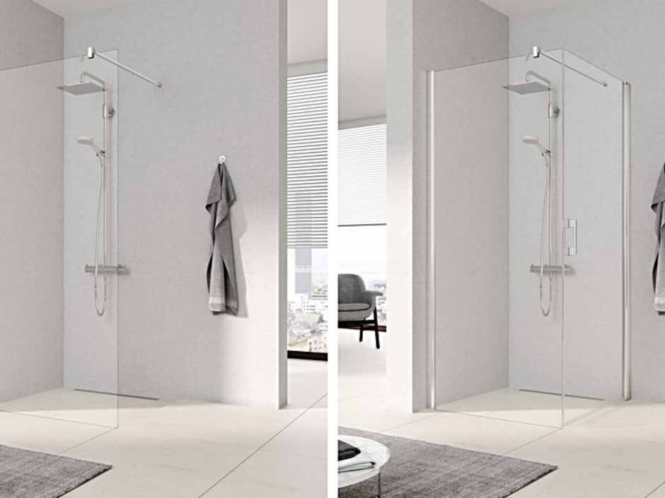 Pega-Serie von Kermi: Duschen nachträglich verschließen Pega-Serie von Kermi: Duschen nachträglich verschließen