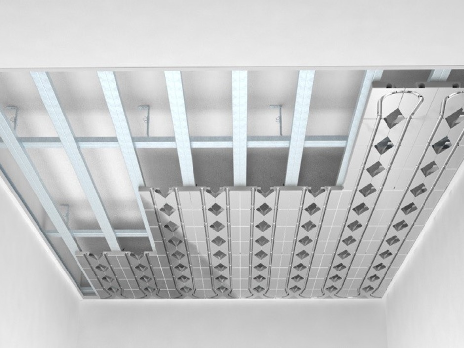 Heizen und Kühlen über die Decke mit dem PYD-Alu Topmodul Heizen und Kühlen über die Decke mit dem PYD-Alu Topmodul