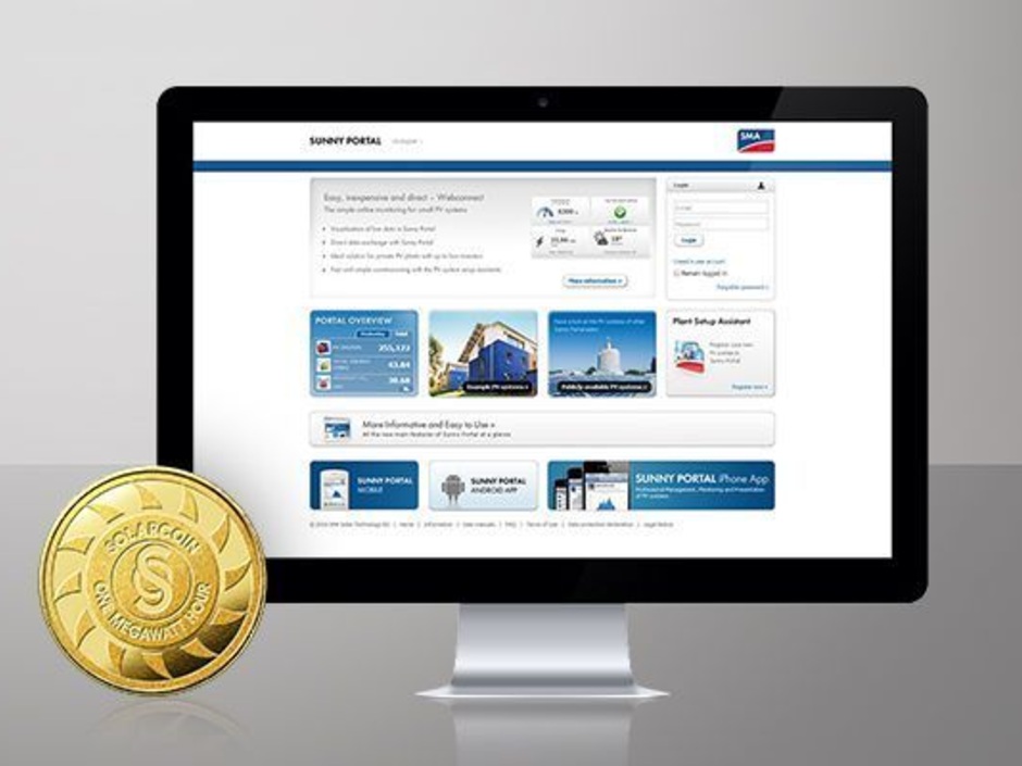 SMA Sunny Portal: SolarCoins als Belohnung SMA Sunny Portal: SolarCoins als Belohnung