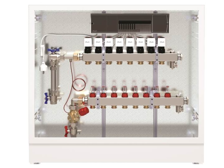 Danfoss UnoFloor: Vormontierte Verteilerstationen für Fußbodenheizungen Danfoss UnoFloor: Vormontierte Verteilerstationen für Fußbodenheizungen