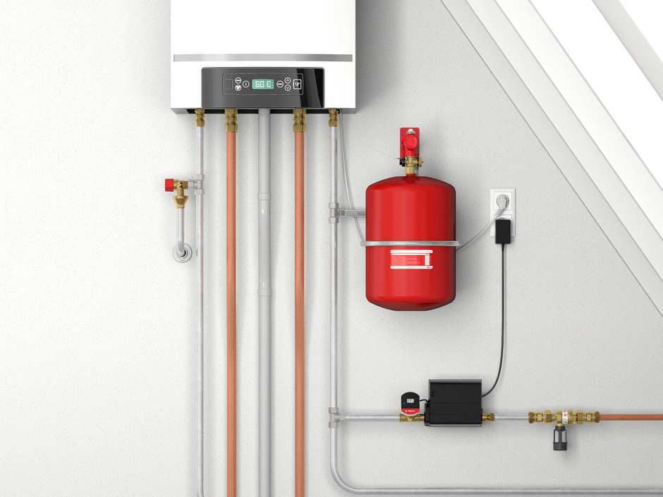 Mittels Sensor kann der Druck einer Heizungsanlage kontinuierlich überwacht werden. Bei Bedarf kann auch nachgespeist werden Mittels Sensor kann der Druck einer Heizungsanlage kontinuierlich überwacht werden. Bei Bedarf kann auch nachgespeist werden