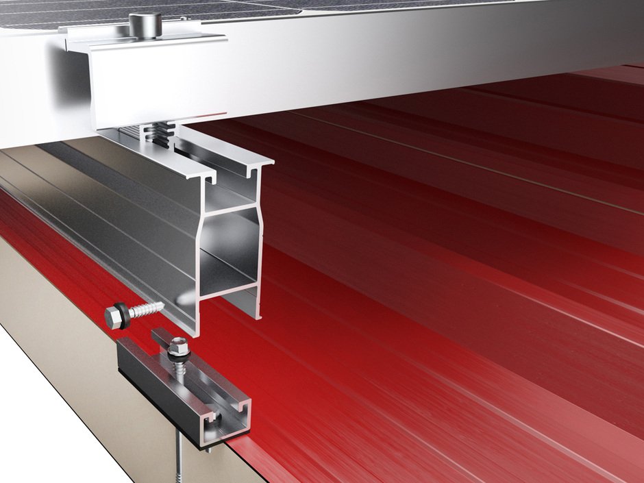 Aerocompact: Langschienensystem Compact Metal TR65 für Solaranlagen Aerocompact: Langschienensystem Compact Metal TR65 für Solaranlagen