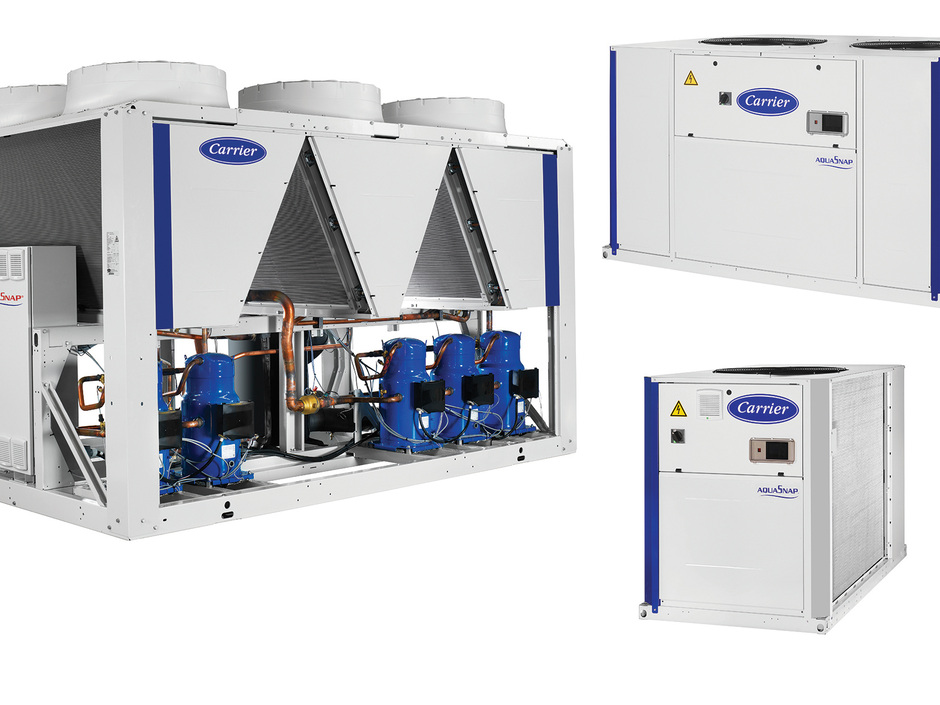 Carrier AquaSnap: Luftgekühlte Flüssigkeitskühler in R-32-Ausführung Carrier AquaSnap: Luftgekühlte Flüssigkeitskühler in R-32-Ausführung