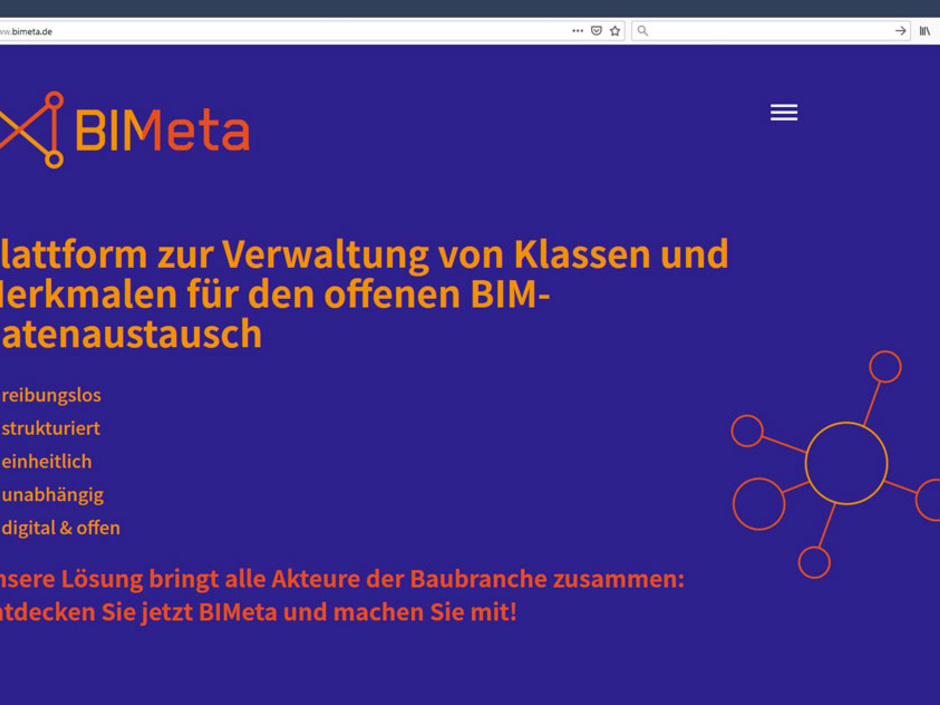 BIMeta: Plattform für BIM-Klassen und -Eigenschaften im Bauwesen