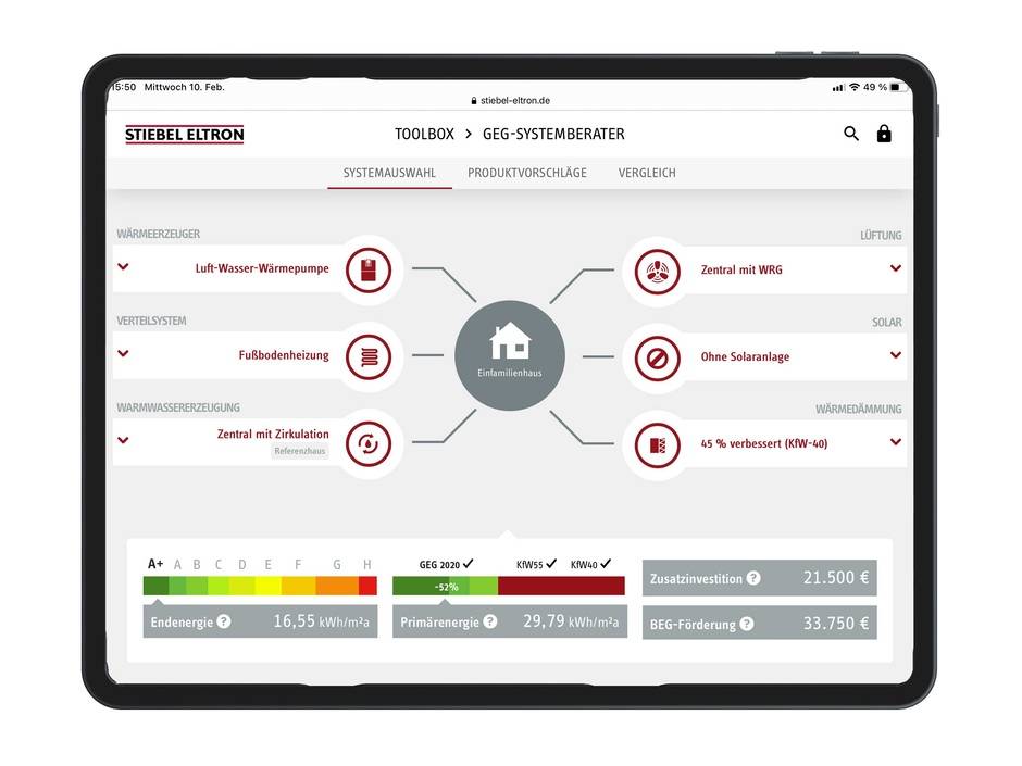 Online-Tool: GEG-Systemberater Online-Tool: GEG-Systemberater
