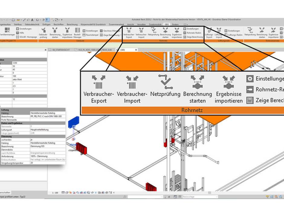 Revit: Planungstool mit integrierter Rohrnetzplanung