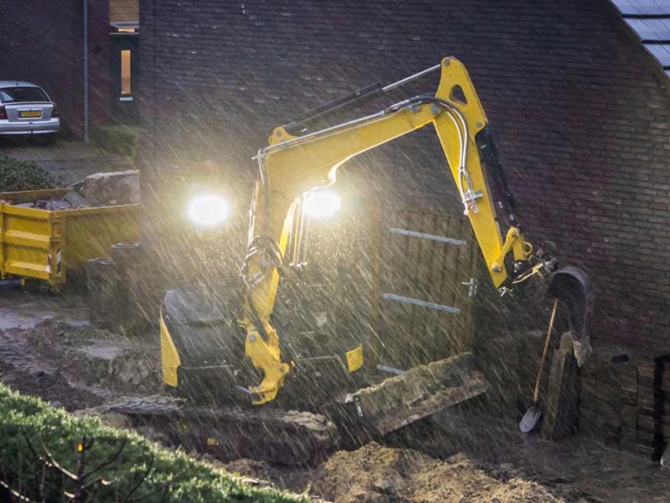 Herbstwetter auf der Baustelle