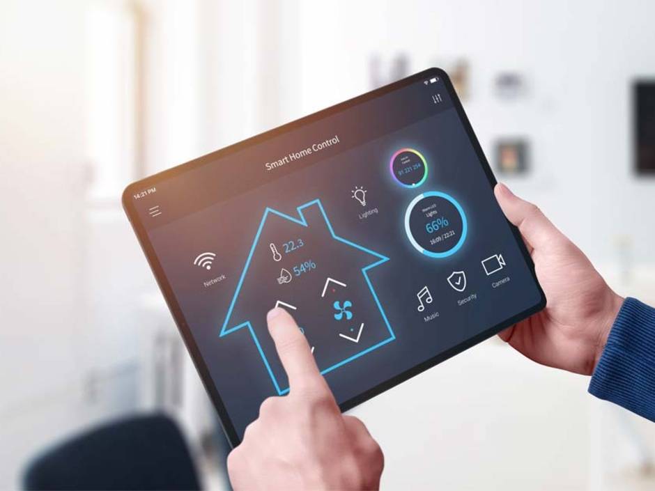 Smart-Home-Anwendung auf dem Tablet