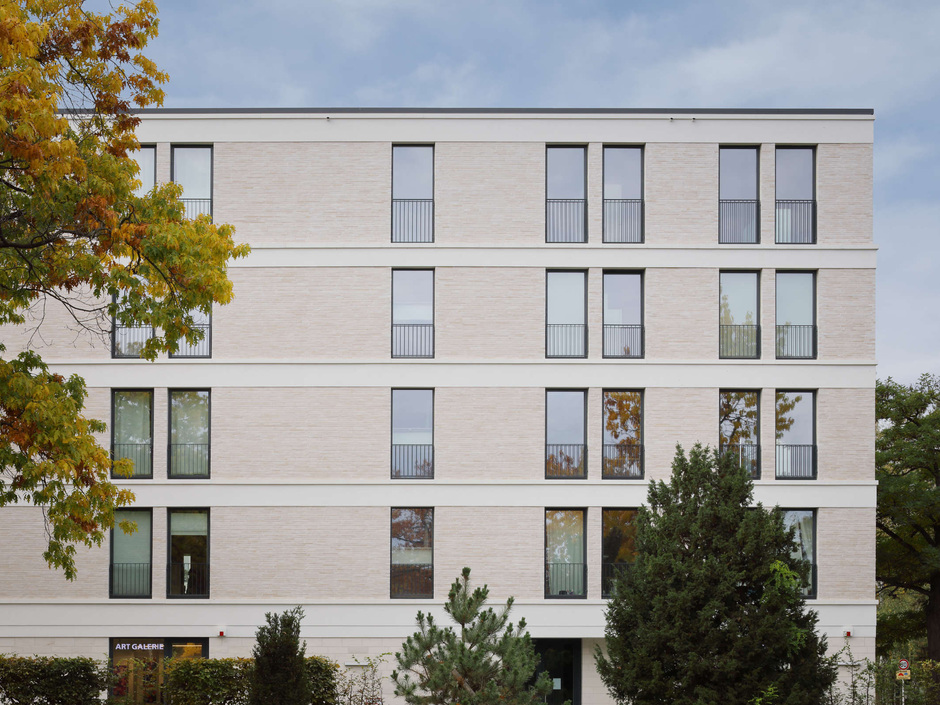 Verklinkerte Fassade bei einem Neubau