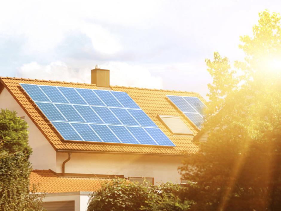 Solaranlage auf einem Einfamilienhaus