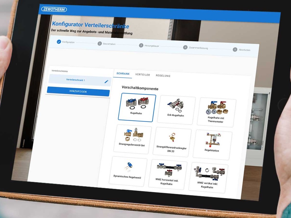 Zewotherm Konfigurator vormontierte Verteilerschränke