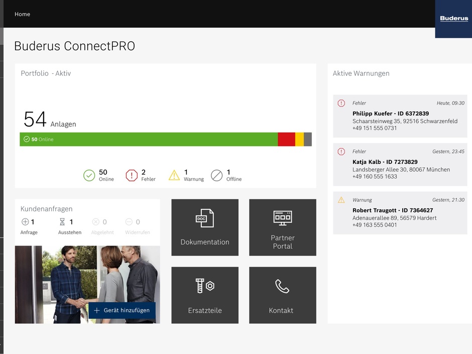 Buderus Online Checkup für Wärmepumpen