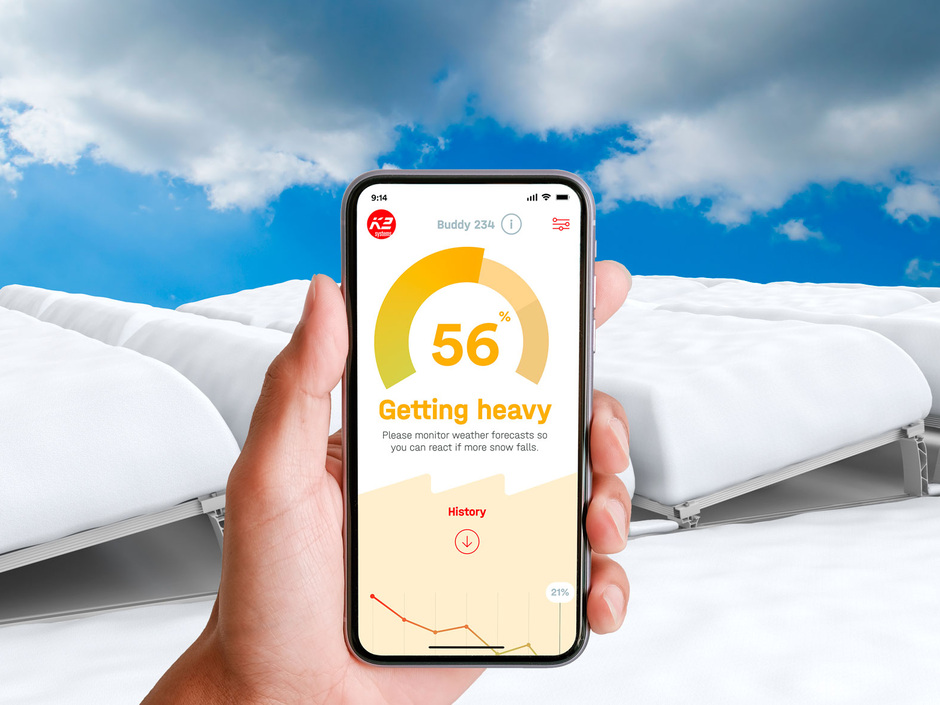 Schneelast auf PV-Modulen mit dem K2 Buddy stets im Blick Schneelast auf PV-Modulen mit dem K2 Buddy stets im Blick