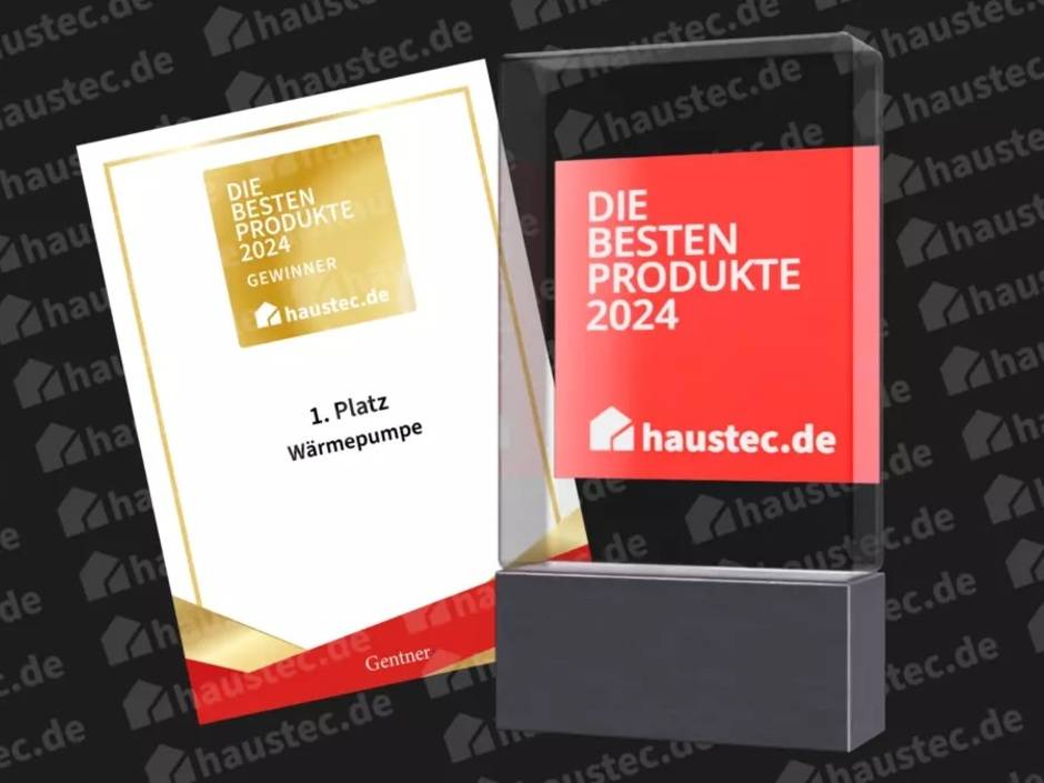 Eine Urkunde und ein award der Leserwahl 2024 von haustec.de