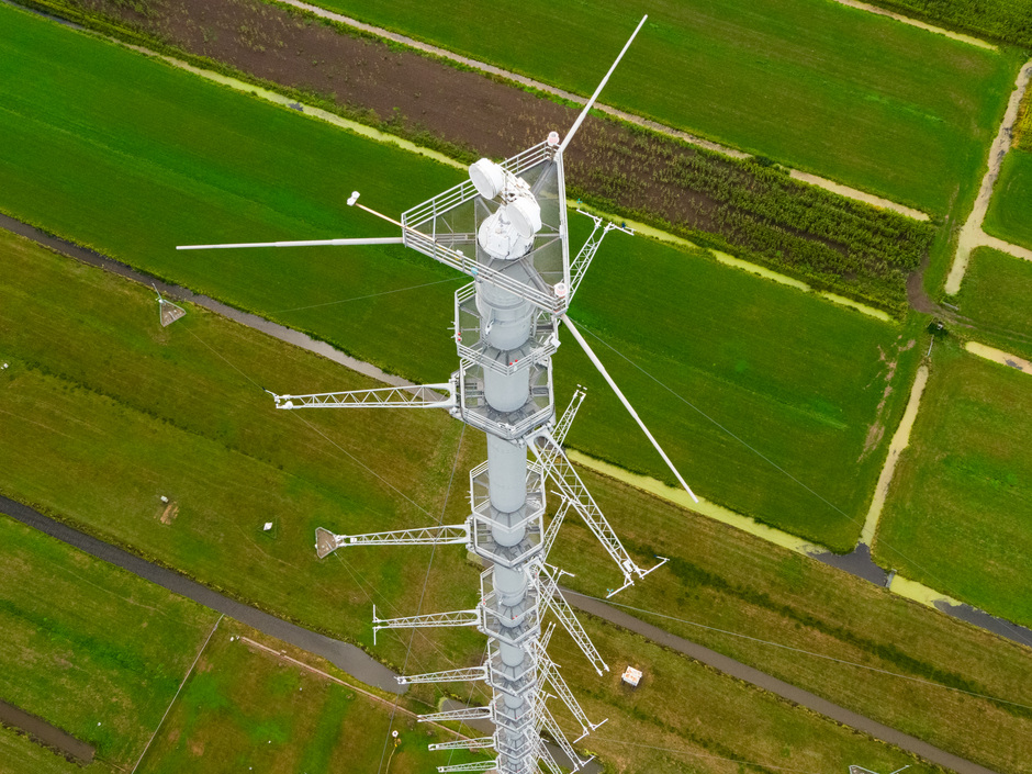 Die Messungen wurden am 213 Meter hohen Mast der Station Cabauw durchgeführt. Diese niederländische Messstation wird vom Königlich Niederländischen Meteorologischen Institut (KNMI) betrieben.