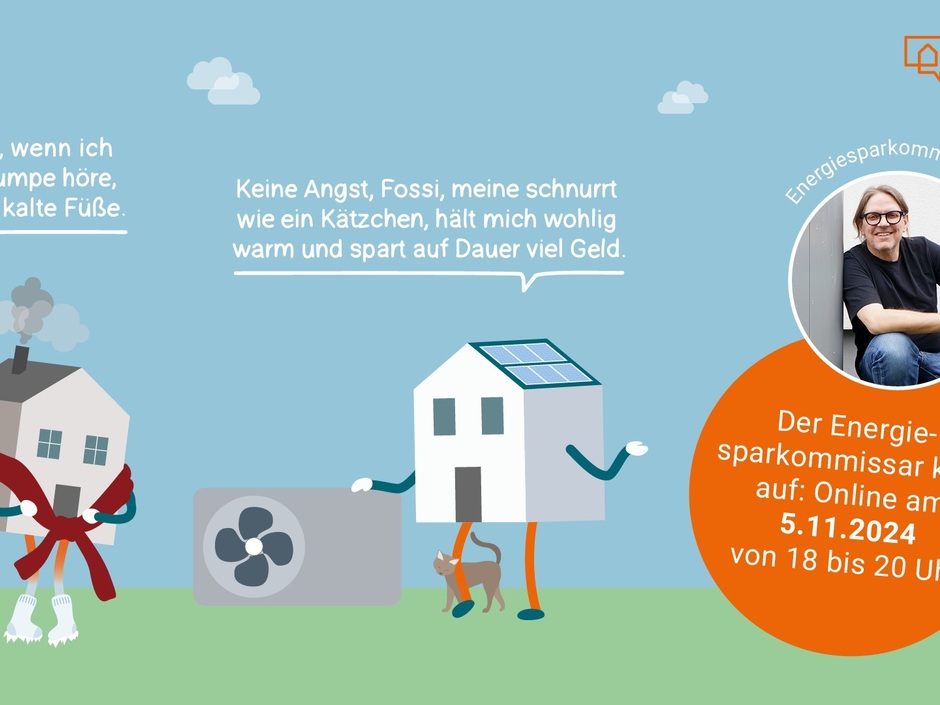 Wie komme ich zur Wärmepumpe in meinem Haus? Der Energiesparkommissar Carsten Herbert klärt am 5. November in einem Online-Infoabend auf.