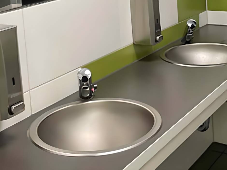 Gesamtschule Wällenberg Hasberge Tempomatic 4 Waschtische von Delabie