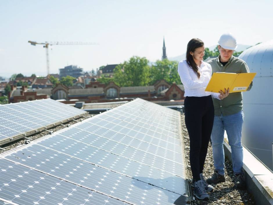 Baden-Württemberg verzeichnete 2024 wieder einen guten Zubau an Photovoltaik-Anlagen. Photovoltaikanlage in Offenburg.