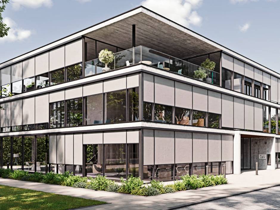 Alukon Ziptex Verschattung für Pfosten-Riegel-Konstruktion