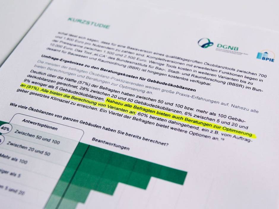 DGNB-Studie zeigt Kosten von Ökobilanzen.