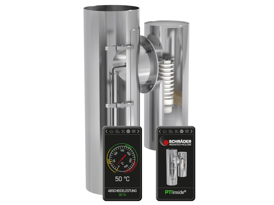 Schräder: Partikelfilter PTInside mit WLAN-Steuerung für Holzfeuerungsanlagen Schräder: Partikelfilter PTInside mit WLAN-Steuerung für Holzfeuerungsanlagen