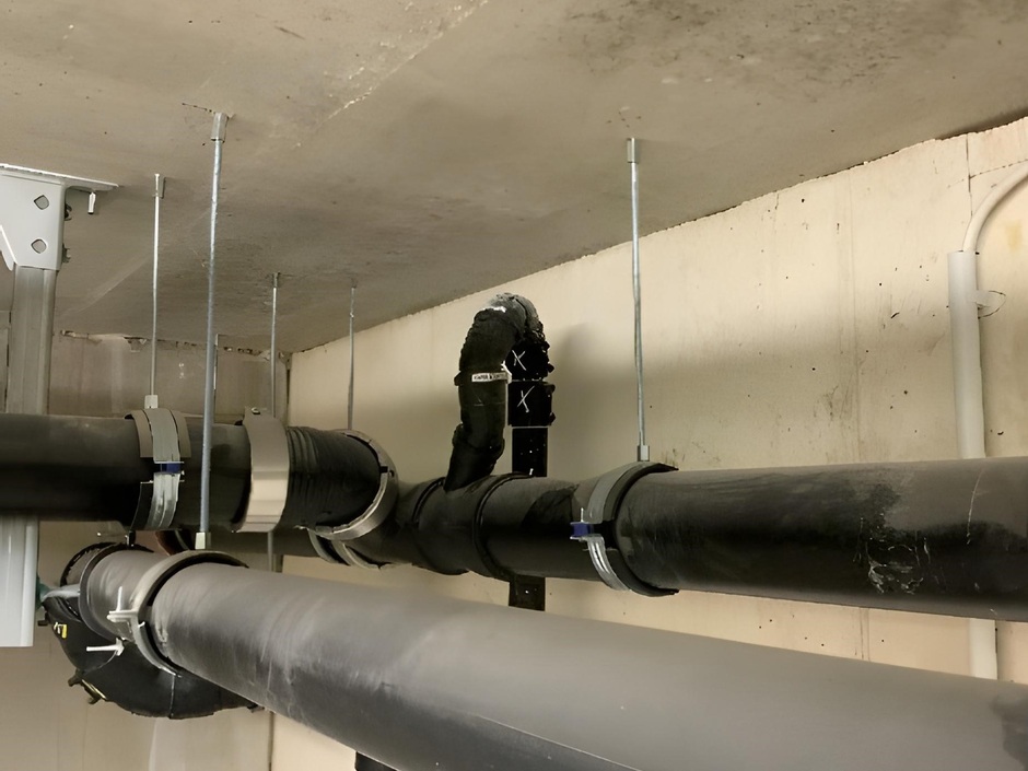 Rückstauschleife unterhalb der Erdgeschossdecke