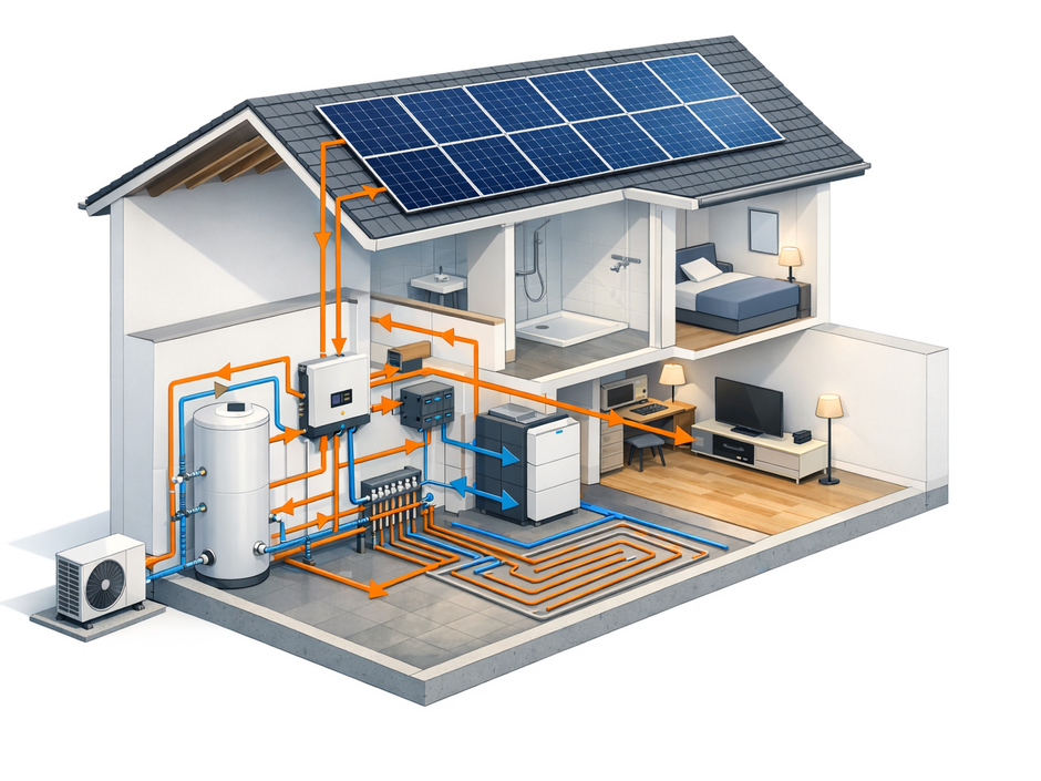 Wie funktioniert eigentlich PV-Strom für die SHK-Anlage?