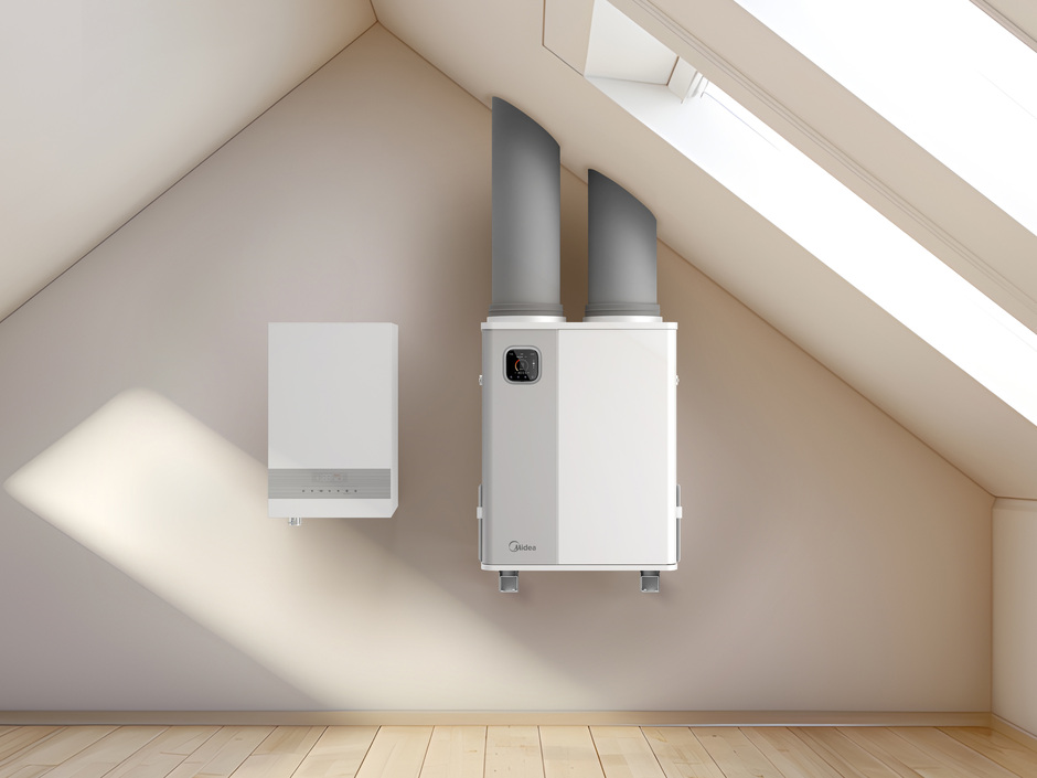 Midea bringt innenaufgestellte Wärmepumpe für den Bestand