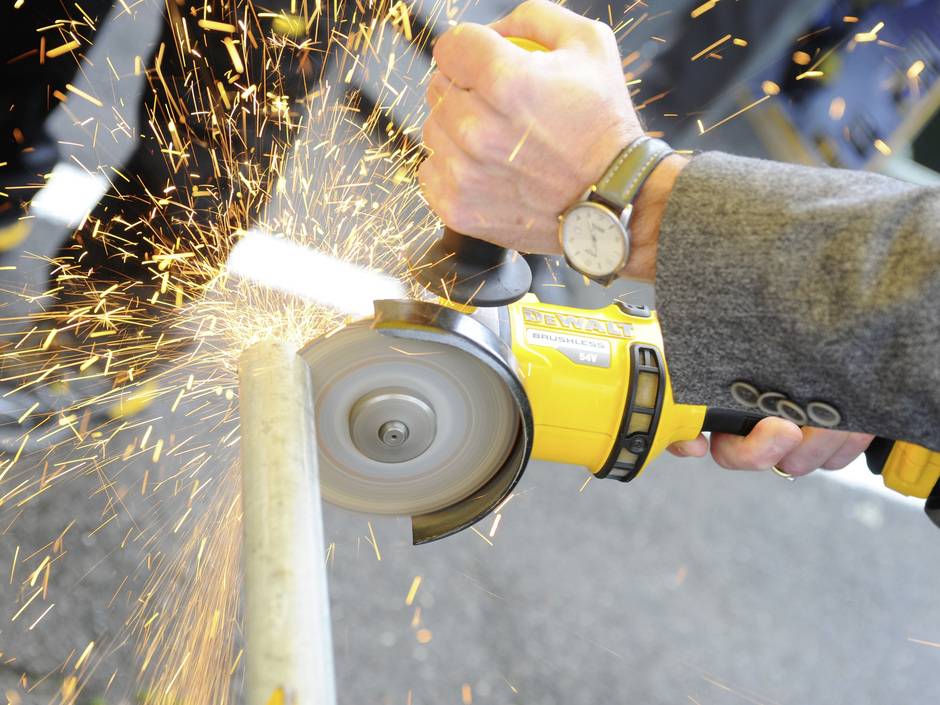 Dewalt: 54V-Winkelschleifer mit XR-Flexvolt-Akku Dewalt: 54V-Winkelschleifer mit XR-Flexvolt-Akku