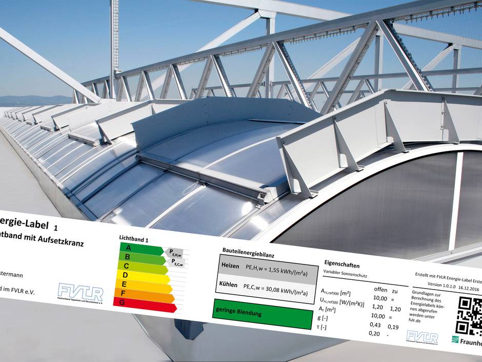 Energielabel für Dachoberlichter