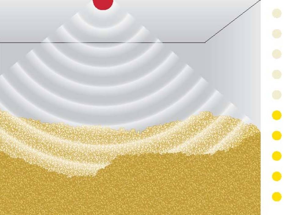 Mall-Pelletspeicher mit stationärem Ultraschall-Messsystem Mall-Pelletspeicher mit stationärem Ultraschall-Messsystem