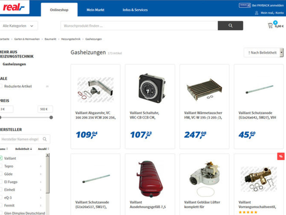 Vaillant-Ersatzteile aus dem Supermarkt Vaillant-Ersatzteile aus dem Supermarkt