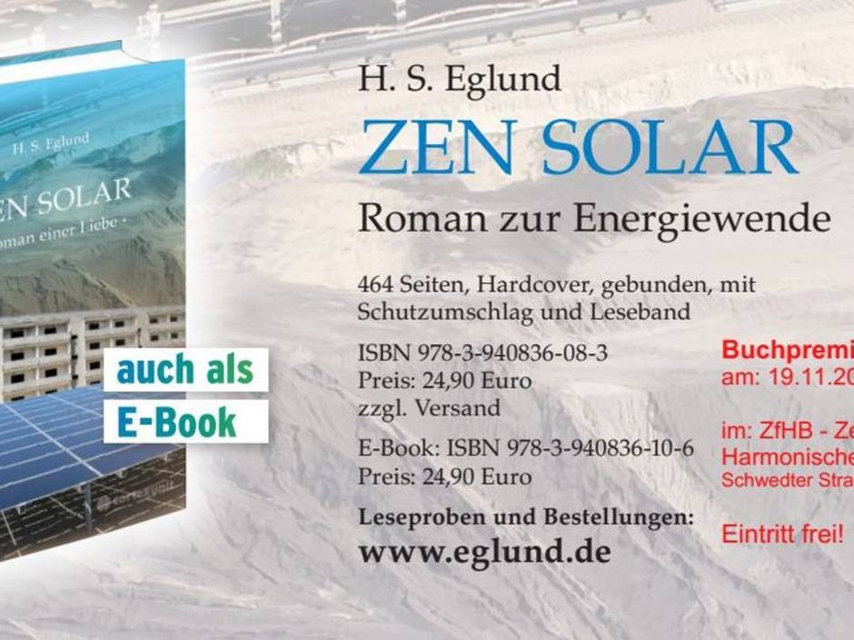 Buchpremiere: Der erste Roman zur Energiewende Buchpremiere: Der erste Roman zur Energiewende