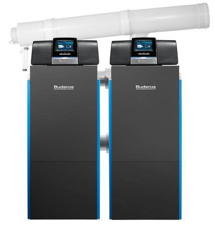 Der Gas-Brennwertkessel ist auch als werksseitig vorkonfektionierte Zweikessel-Kaskade lieferbar.