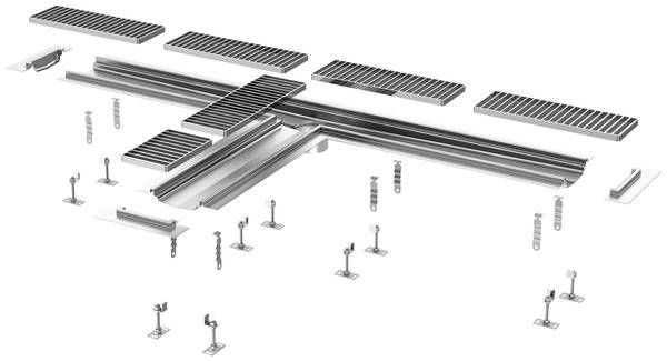 ACO Haustechnik Hygiene-Kastenrinne, Maßfertigung als T-Stück.