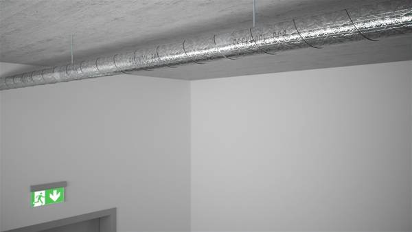 In Flucht-­ und Rettungswegen, in denen keine brennbaren Baustoffe erlaubt sind, können auch geprüfte Lösungen mit Alpex-­Rohren zum Einsatz kommen.